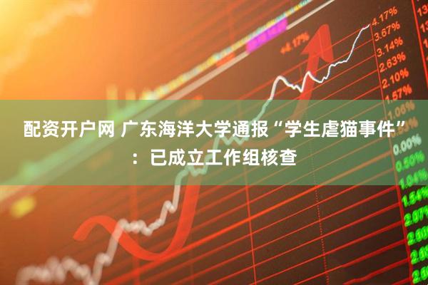 配资开户网 广东海洋大学通报“学生虐猫事件”：已成立工作组核查