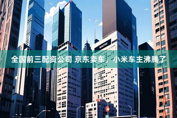 全国前三配资公司 京东卖车，小米车主沸腾了